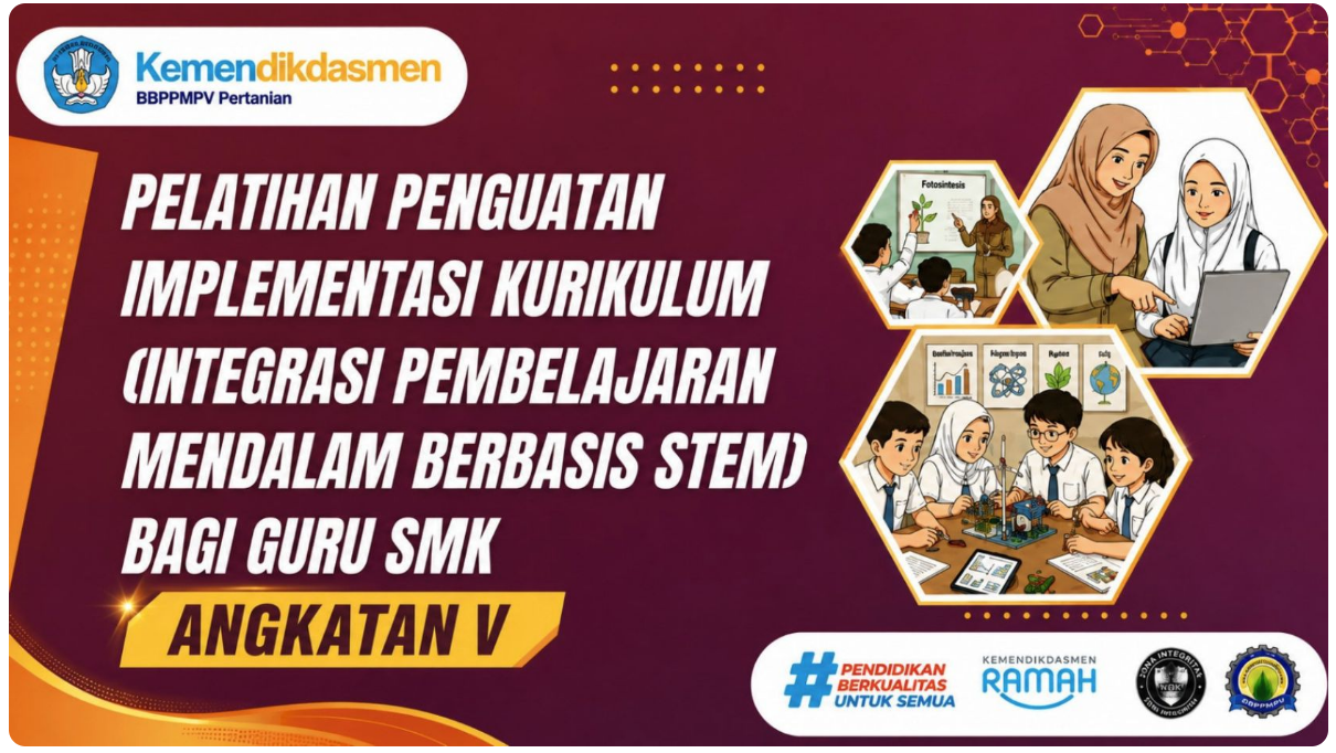 Pelatihan Penguatan Implementasi Kurikulum (Integrasi STEM pada Pembelajaran Mendalam) bagi Guru SMK Angkatan 5